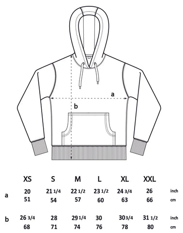 Organic Hoodie Size Guide