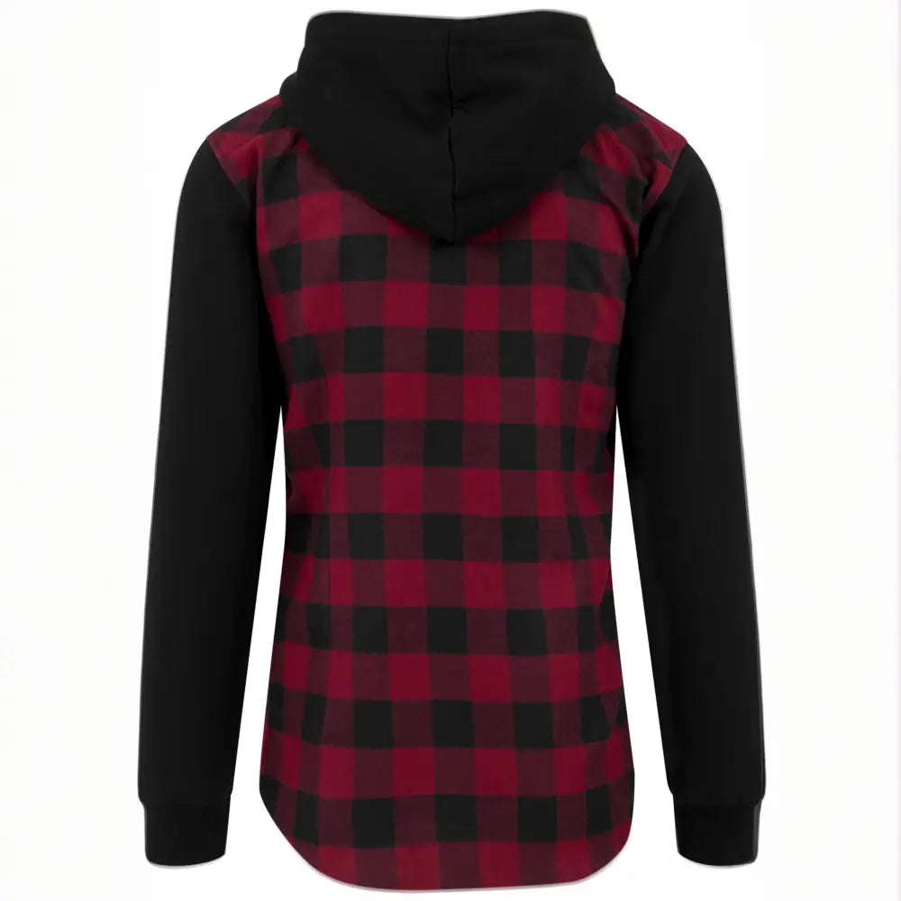 Hooded Checked Flanell Sweat Sleeve Shirt Hoodie - Urban Classics